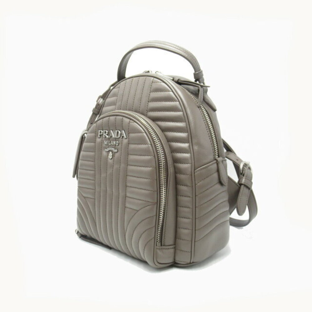 Prada Leather Backpack Brown Gray - image 2